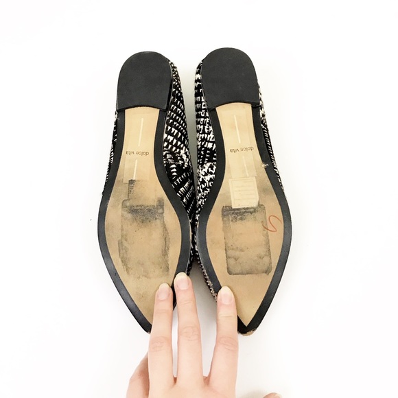 DOLCE VITA Black/White Calf Fur Smokin' Flats - Picture 5 of 7